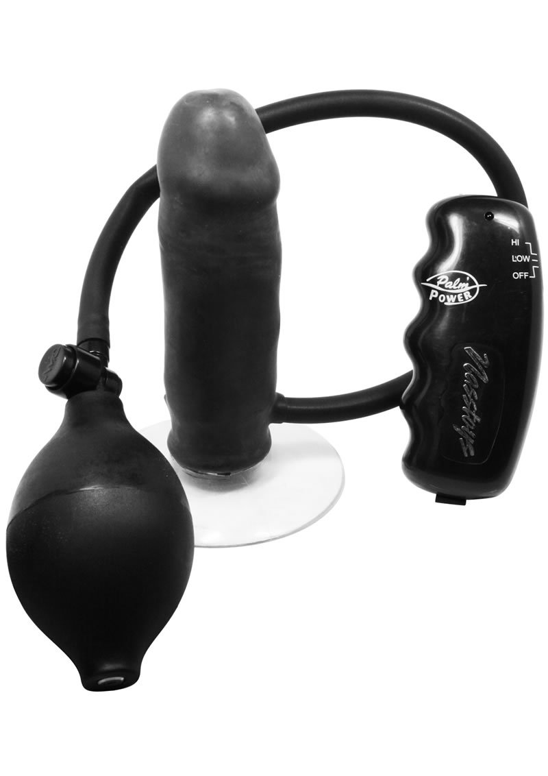 Vibrating Throbbing Anal Balloon Pump 5in - Black